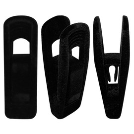 YIYIWANG 10 Pcs Velvet Hangers Clips Non-Slip Clothes Pins Set Slim Line Strong Finger Clips Removable Trouser Clip for Fixing Pants Skirt Cloth Hangers (Black)