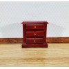 Town Square Miniatures Dollhouse Nightstand Side Table Mahogany 3 Drawer