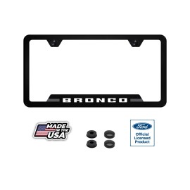 Ford Bronco Unbreakable Polycarbonate Universal License Plate Frame - Gray
