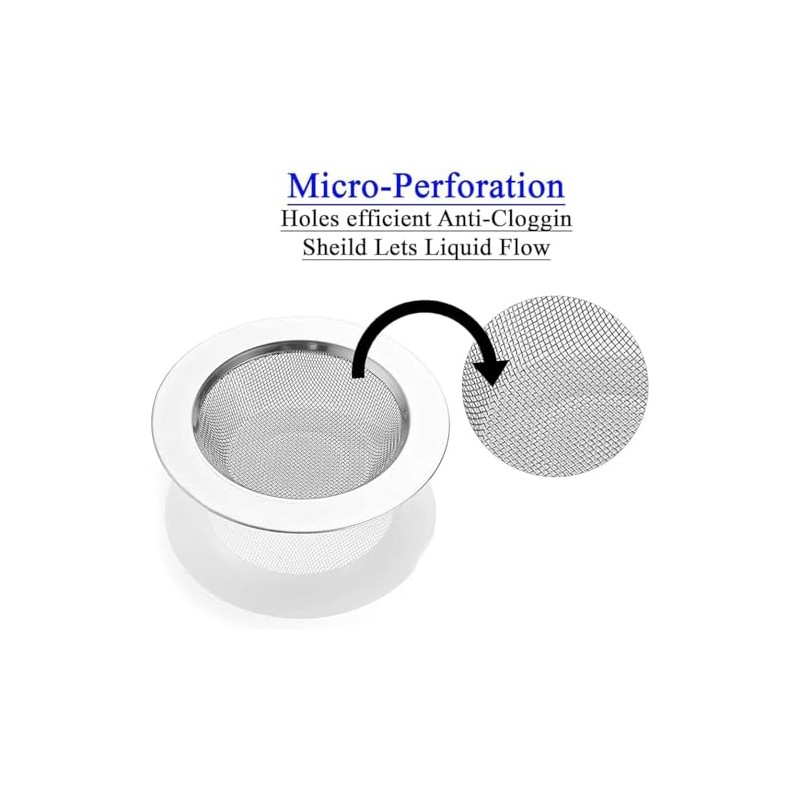 4.2"" Drain Kitchen Sink Strainer and Stopper Basket Replacement for