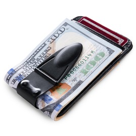 Mini Geneva Black Matte MoneyClamp® with Wallet, The Only Money Clip that Never Loses Its Grip, Forever Warranty