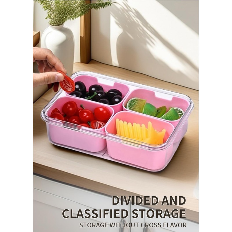 KEYVOZ Snackle Box Container with Lid- Travel Charcuterie Box with
