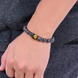 To My Man Bracelet Tiger Eye Bracelet Beaded Bracelets Inspirational Gifts for Men Husband Anniversary Birthday Gifts from Wife