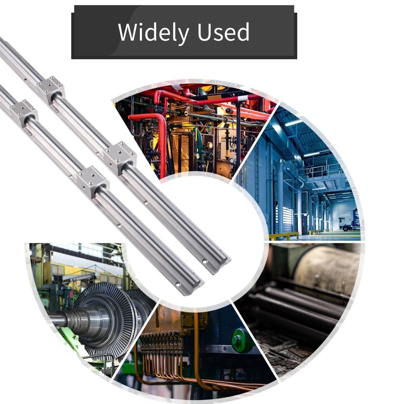 CHUANGNENG Linear Rail SBR12 300mm 2PCS Fully Supported Linear Rail