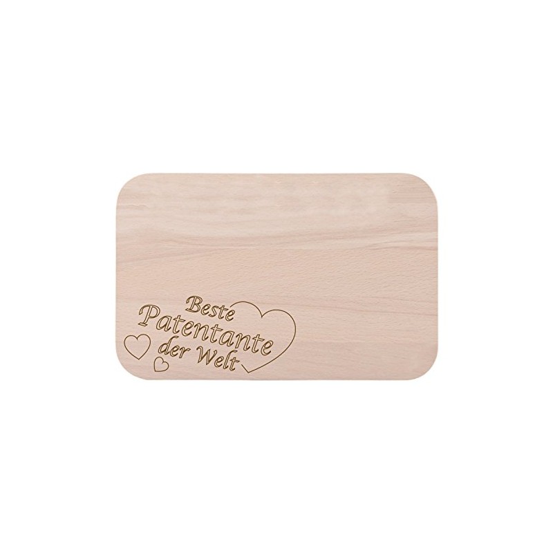 Wooden Breakfast Board with Engraving "Beste Patentante der Welt" [German