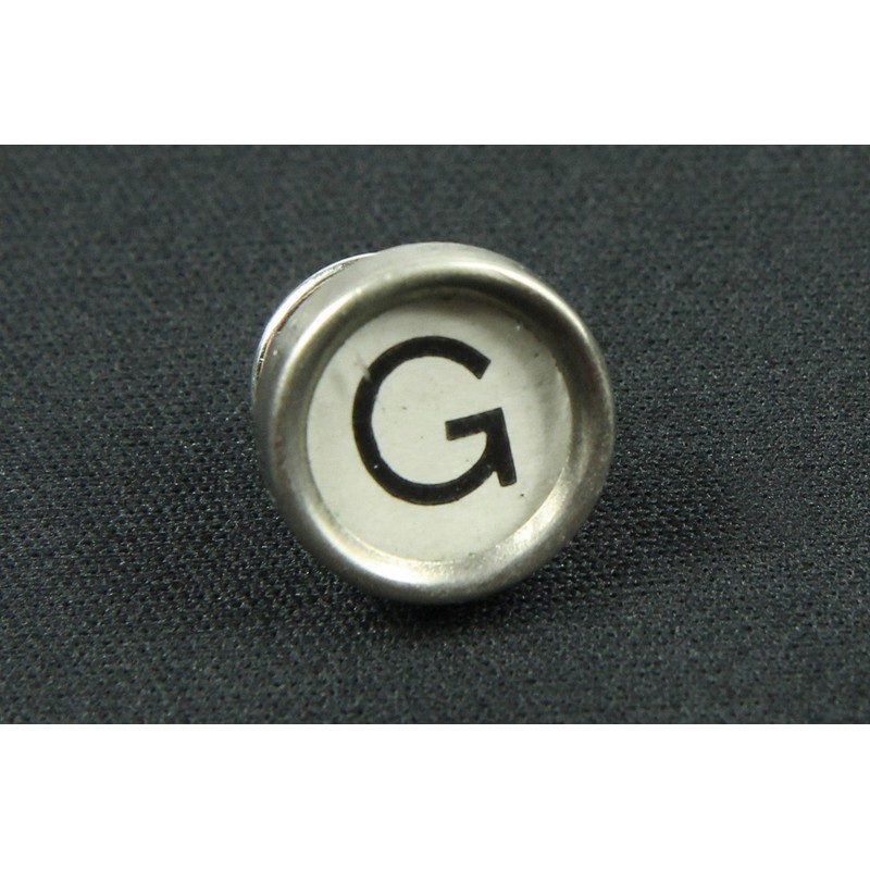 Miniblings Desired Letter ABC Brooch Pin Badge Typewriter Button White