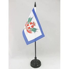 AZ FLAG - Table Flag Arms Kingdom of Italy 1861-1870 - 15 x 10 cm - Italian Old Table Flag 10 x 15 cm - Flags