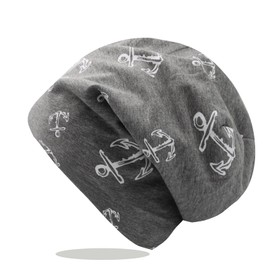 Glamexx24 Long Classic Beanie Hat: Men Women Cycling Hat Winter Hat Unisex Cotton Hat for Spring, Summer, Autumn and Winter, Dark grey mottled