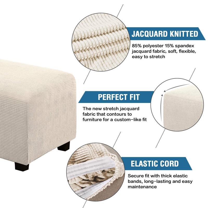 ADPON Rectangle Ottoman Cover Sofa Chaise Part Slipcover Footrest Sofa