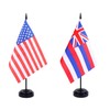 WXTWK 2 Pack USA Hawaiian Flag Hawaiian State Desk Flag