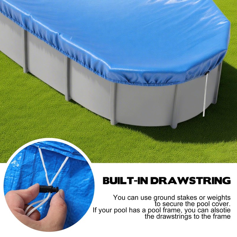 16x10 FT Oval Pool Cover for Above Ground Pools,Solar Oval