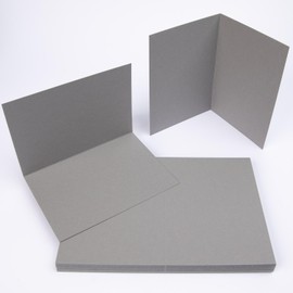 PresentFill® Folding Cards Blank in Slate Grey - 25 Folding Cards A6, Folding Card Ideal for Designing, Labelling or Printing Cards - Suitable for C6 Envelopes
