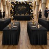 6FT Black Spandex Open Back Table Cover for Rectangle Tables,