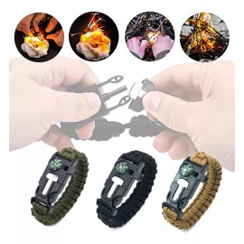 THE9SHOP Pulsera Accesorios Tactica Supervivencia Pedernal Paracord