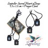 Sacred Catholic Mini Scapular Black Leather Handmade of Sacred Heart