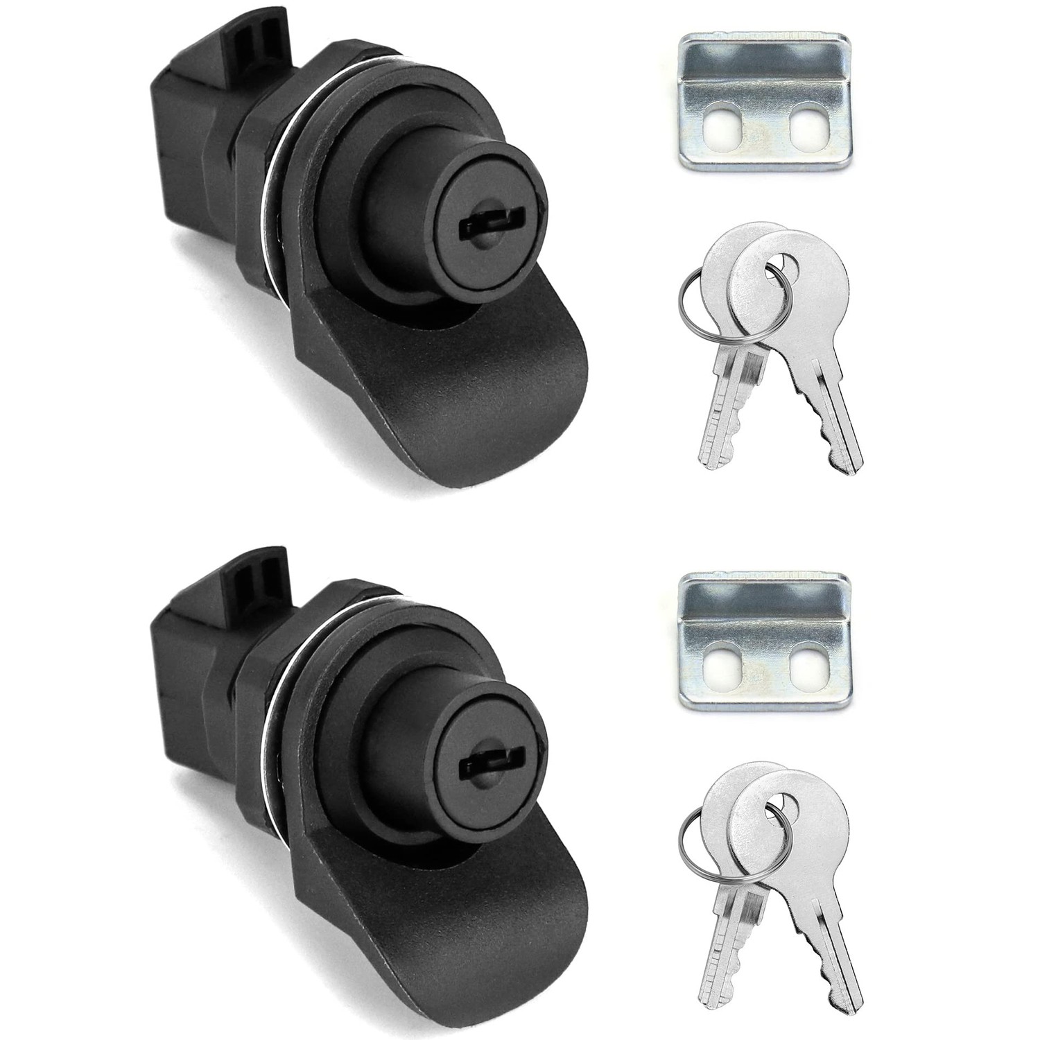 QWORK Push Button Latch, 2 Pack Plastic Push-to-Close Latches for Boat ...