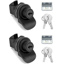 QWORK Push Button Latch, 2 Pack Plastic Push-to-Close Latches for Boat/Motorcycle Glove Box Locks