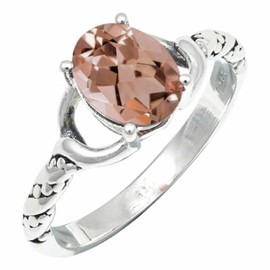 Morganit im Labor gezüchtet Edelstein Band Ring 925 Sterling Silber Ring Männer & Frauen Band Ring Alle Größen Ring Handgefertigt Schmuck TSR1224BC_22 (68 (21.6))