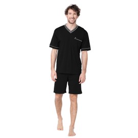 e.VIP Ralph 417 Men's Short Pyjamas Cotton + Modal - Black - Small