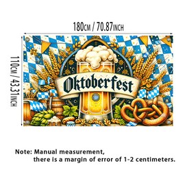 BlissYard Oktoberfest Banner German October Fest Themed Party Decoration Backdrop 71x43 inch Beer Festival Outdoor Indoor Banner Bavarian Check Flag German Backdrop for Party