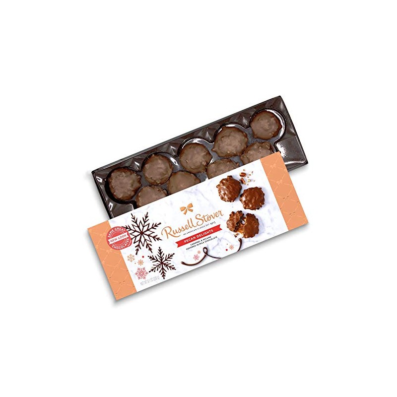 Russell Stover Milk Chocolate Pecan Delights Holiday Bowline Box