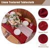 Fitable Red Faux Linen Tablecloths Rectangle 60 x 84 Inch