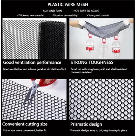 GLFZWJ Plastic Wire Mesh Fence Fence Roll, for Gardening, Barrier Netting,Poultry, Dogs, Rabbit Fencing Plastic Chicken Fence Wire Fencing Mesh Poultry Net(Size:Mesh 0.47in-3.3ft Wx98ft L,Color:Black)