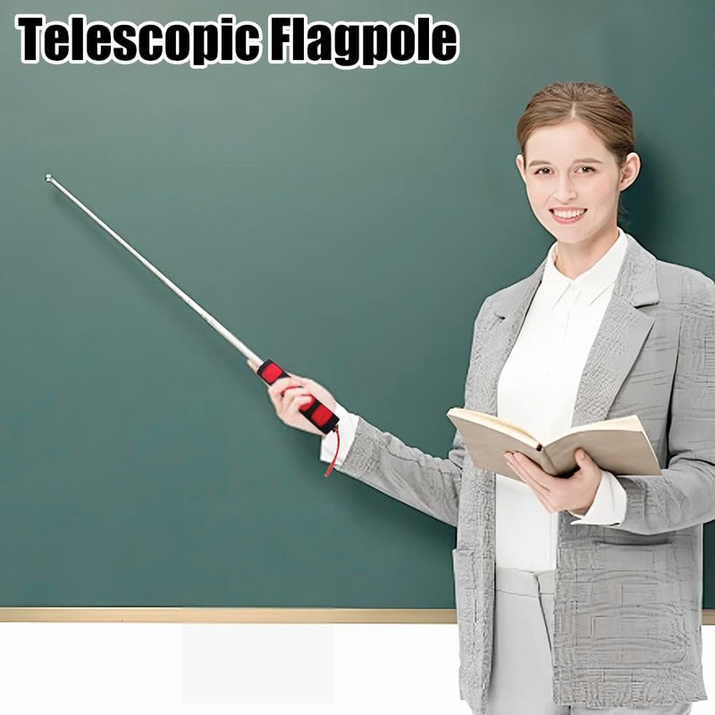 ZGIOPGEIN 2 Pcs Telescopic Flagpole Portable Handheld Flagpole Stainless Steel