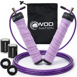 Weighted Jump Rope for Men & Women, 1LB Adjustable Heavy Speed Rope with Removable Handle Weights, Dual Cables for Cross Training Boxing Cardio & Home