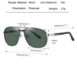 ONLYZILLA Trendy Polarized Aviator Sunglasses for Men Women Classic UV400 Protection Fashion Vintage (Dark Silver/Green)