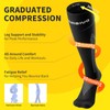 CAMBIVO Compression stockings for men and women, black with white