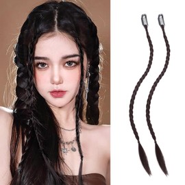 Yokosen Braid Hair Extension, Braid Wig, Bangs, One-touch Extension, Cute, Hair Ornament, Clip, Easy Installation, Energetic, Cute, Women's, Fashion, Accessories, Point Wig, 17.7 inches (45 cm), Set