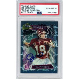 Joe Montana 1995 Topps Finest Autographed Card #90- PSA/DNA Gem MT 10