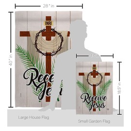 Ornament Collection King of The Jews Garden House Flag Kit Religious Faith Hope Grace Peace Dove Christian Religion Easter Decoration Banner Small Yard Gift Double-Sided, Made in USA