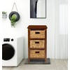 eHemco 3 Tier X-Side End Storage Cabinet with 3 Wicker