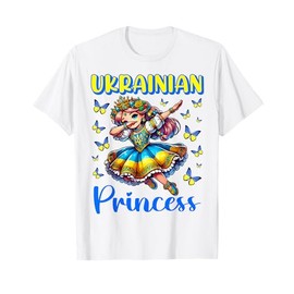 Ukrainian Princess Dab Girl Flag Dress Heritage for Kids T-Shirt