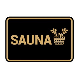 Signs ByLITA Classic Framed Sauna Sign (Black Gold) - Medium