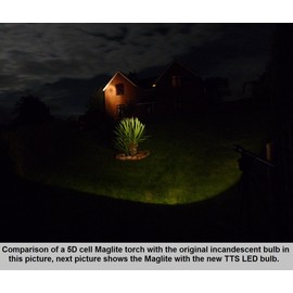 TTS Maglite Cree LED Bulb Upgrade Conversion for 3d 4d 5d or 6d or C Cell Torch. Uses brightest 3 watt LED