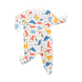 Bibimom Baby Onesie Boy Girl Zip-up Long Sleeve Footie Cotton One-Piece Romper Jumpsuit 0-12 M, Colorful Dinosaur, 6-9 Months