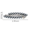 Gray Pearl Hair Clips Barrette for Womens Hair Crystal Rhinestone