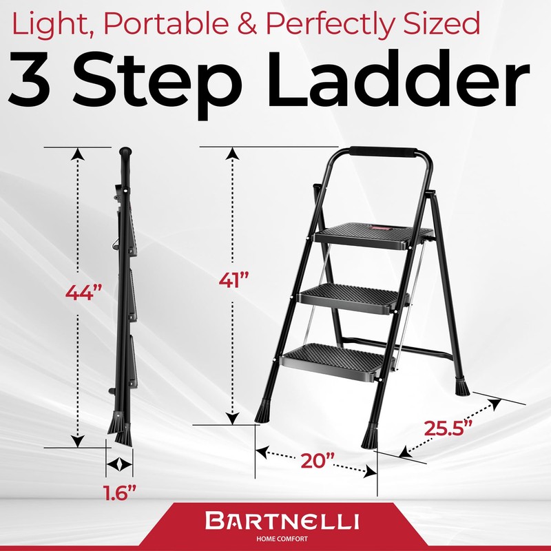Bartnelli Pro Luxury Step Ladder | European Made 3 Step
