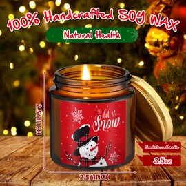 MTLEE 12 Pcs Christmas Scented Candles Gift Set Xmas Holiday Aromatherapy Candles Warm Scented Winter Candle Soy Wax Candles Gift with 12 Fragrances for Mom Mother Sister Decor (Brown and Gold)