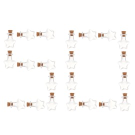 Small Mini Glass Bottles with Cork Stoppers Cute Star Shape Clear Tiny Glass Vials Wishing Drifting Bottle Corked Bottles for Party Wedding DIY Jewelry Making Miniature Altered Art,50 Pack