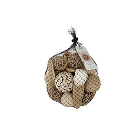Organic Netti Bag Potpourri | Beach Home Decor Vase & Bowl Filler (White Natural Seashells)