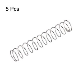 sourcing map Compression Spring,304 Stainless Steel,15mm OD,1mm Wire Size,40mm Compressed Length,80mm Free Length,35N Load Capacity,Silver Tone,5pcs