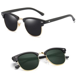 Ziza Play MATTE Black Frame. Half Rimmed Sunglasses. Polarised Sunglasses. Horn-Rimmed Sunglasses, Semi-Rimless Frame. Polarized Lens Sunglasses. UV Protection. Mens Sunglasses. Womens Sunglasses.