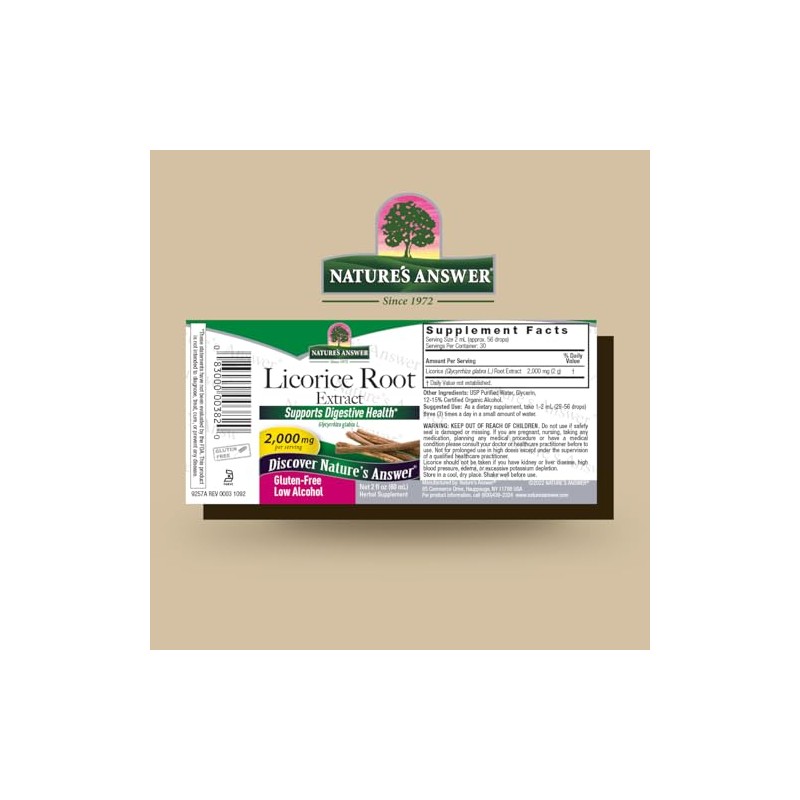Licorice Root Extract Nature's Answer 2 oz líquido
