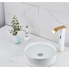 Touchless Bathroom Vessel Faucet Electronic Sensor Automatic Waterfall White Gold