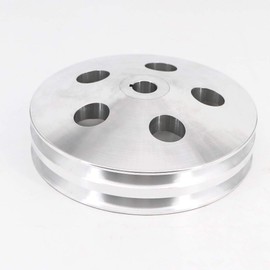 KIPA Aluminium Double groove Power Steering Pump Pulley For Chevy SBC BBC With key-way power steering units through 1984 with a 5/8" Shaft Satin Aluminium Finish Durable 2-Groove 8848-1