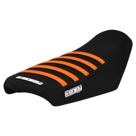 Enjoy Mfg Ribbed Seat Cover - Compatible Fit for Talaria Sting Electric Motorcycle #362 (Black w/Orange Ribs)